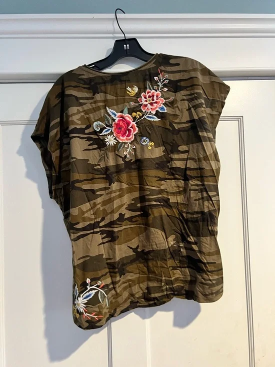 Johnny Was Assa Cap Sleeve Tee - Sz. L - Picture 6 of 8